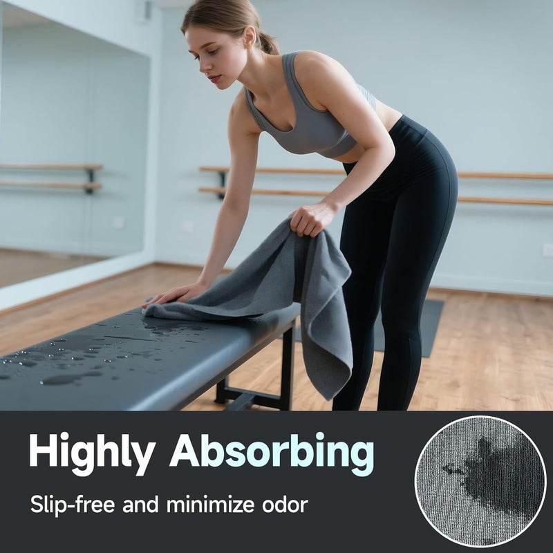 RollingBunny Yoga Mat Towel - Non-Slip Microfiber for Hot Yoga & Pilates | Super Absorbent, Lightweight & Machine Washable 72"x25" (Pink + Gray) - Image 2